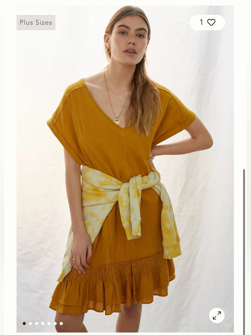 ANTHROPOLOGIE Daily Practice Solana Ruffled Tunic Dress Small